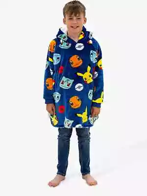 Buy Hugzee POKEMON Oversized Hooded Fleece Lined Hoodie Blanket Blue MEDIUM OR LARGE • 16.99£