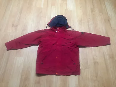 Buy Profilo Sport Men Jacket Medium Red Lined Full Zip Front Coat Pockets Hood • 20.06£