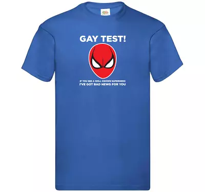 Buy GAY TEST If You See A Superhero Spiderman Inspired T-shirt Sizes S-3XL Offensive • 10.99£