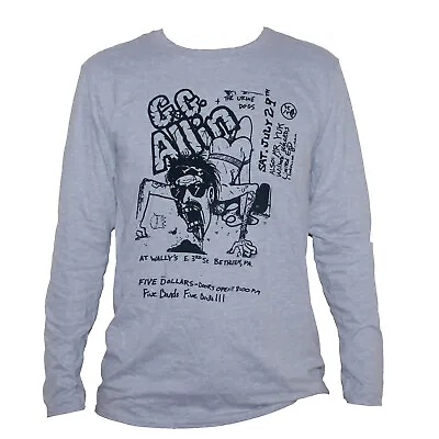 Buy GG Allin Hardcore Punk Rock Metal T Shirt Long Sleeve Unisex Grey S-2XL • 21.30£