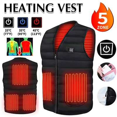 Buy Heated Vest Warm Gilet Winter Electric USB Jacket Men Women Heating Coat Thermal • 15.99£