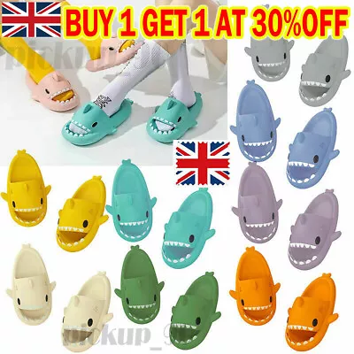 Buy Unisex Cloud Shark Slides Adult/Kid Cartoon Funny Slides Cute Shark Slippers • 9.02£