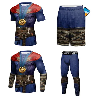 Buy Doctor Strange Steve 3D T-Shirts Shorts Leggings Superhero Mens Gym Tracksuit • 9.60£
