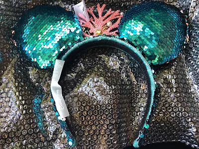 Buy Disney Betsey Johnson Designer Little Mermaid Minnie Mouse Ears Headband Ariel • 593.71£