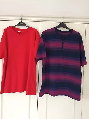 Buy T Shirts - Two Gents T Shirts - One In Multi Colours And One In Red - Size L • 6£