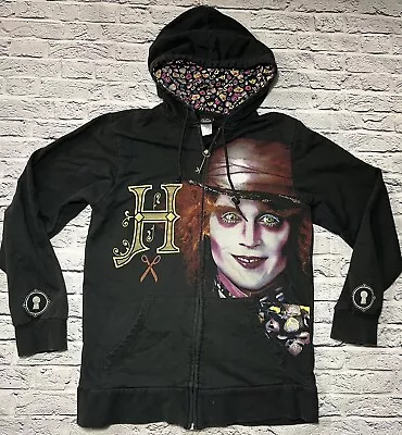 Buy Disney Mad Hatter Alice Wonderland Hoodie Sweatshirt Full Zip Size S • 26.06£