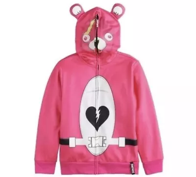 Buy NWT Girls Cosplay Fortnite Cuddle Team Zip Up Hoodie Size Medium Bright Pink • 12.62£