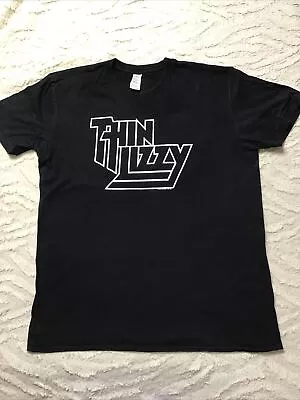 Buy Black Cotton Thin Lizzy Logo T Shirt - Sz XL • 8.99£