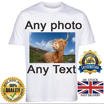 Buy Personalised T Shirt Custom Photo Your Image Text Here Printed Stag Do Hen Party • 7.49£