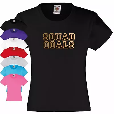 Buy Squad Goals T-shirt Girls 3-13 Years. Friendship Group Sport Accomplish Anything • 6.99£