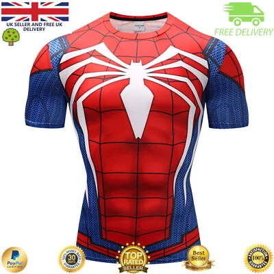 Buy Mens Compression Top Workout Cross Fit MMA Cycling Running Gym Active Cosplay  • 14.99£