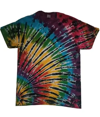 Buy T Shirt Tie Dye, All Sizes, Corner Rainbow, Hand Crafted In The UK • 14.75£