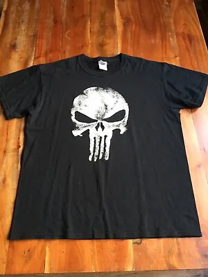Buy Vintage PUNISHER T-shirt. Black With Faded White Logo Print. Size Medium M • 10£