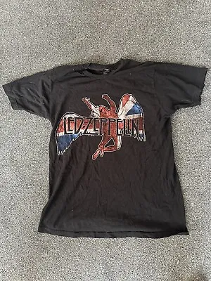 Buy Official Led Zeppelin T Shirt Logo & Symbols Black Classic Rock Metal Band Tee • 10.49£