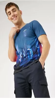 Buy Men’s Burtons Kyoto City Fade T-shirt In Blue Size Medium RRP £20 BNWT • 7.99£