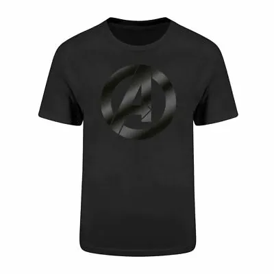 Buy Marvel Avengers Foil Logo Black Crew Neck T-Shirt • 9.95£