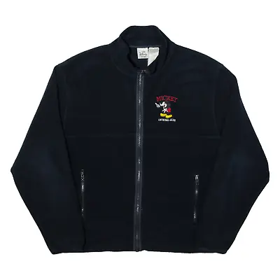 Buy Vintage DISNEY Mickey Mouse Mens Fleece Jacket Black 90s S • 23.99£