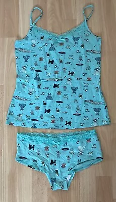 Buy Sleepwear Ladies Summer Pajamas Vest Top And Shorts Cute 50's Print - Small • 0.99£