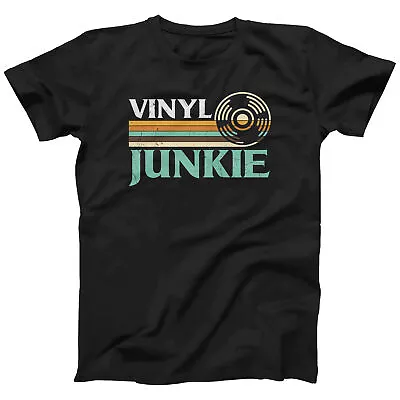 Buy Vinyl Junkie T-shirt Men's Unisex Music Lovers LP Records DJ Turntable Vintage • 12.99£