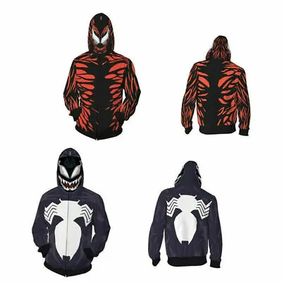 Buy Men's Venom Carnage Hoodie Jacket Coat Sweatshirt Cosplay Costume Halloween Gift • 20.99£
