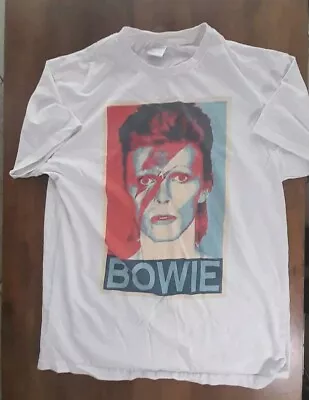 Buy David Bowie Band T Shirt White Ziggy Stardust Size Medium • 12.99£