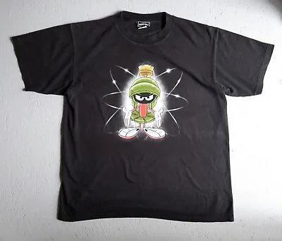Buy 1998 Marvin The Martian Vintage Cartoon Looney Tunes T-shirt - Black - XL • 45£