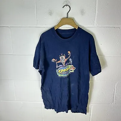 Buy Vintage Crash Bandicoot Shirt Mens Large Blue PlayStation 1 Promo 2000 Videogame • 68.95£