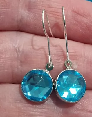 Buy Turquoise Blue Colour Earrings. Festival Jewellery, Party , Disco Dangly • 1.99£