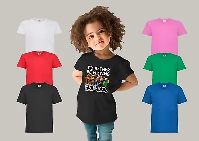 Buy Kids Roblox Boys Girls Gaming Xbox Gamer Hoodie T Shirt Gift Summer Id Rather Be • 7.99£