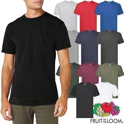 Buy Fruit Of The Loom Super Premium T Shirt Heavy Cotton Mens Plain Short Tee S-5XL • 8.20£