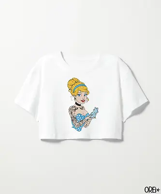 Buy Twisted Disney Cinderella Crop Top Tattooed Princess Alt • 17.50£