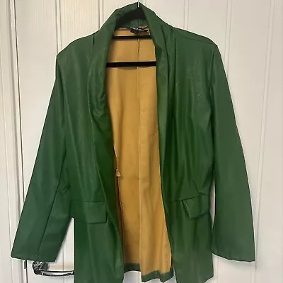 Buy Women’s Faux Leather Green Blazer 12 • 8£