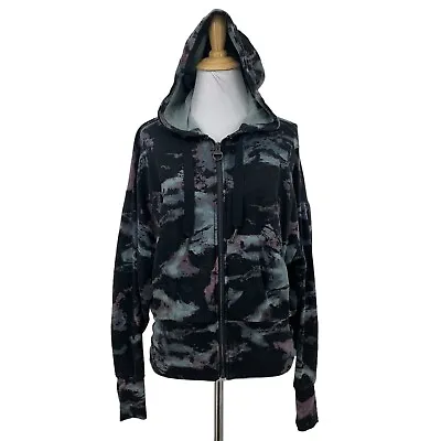 Buy Athleta Balance Hoodie Womens XS Extra Small Black Marble Full Zip Sweatshirt • 24.54£