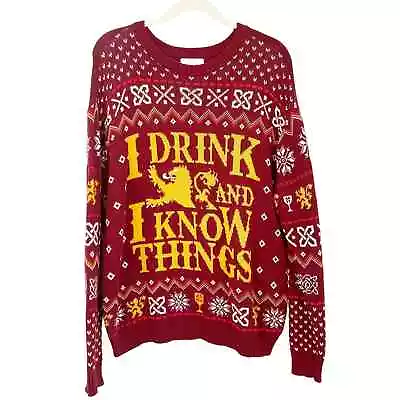 Buy Game Of Thrones HBO I Drink And I Know Things Pullover Christmas Sweater Size XL • 26.56£
