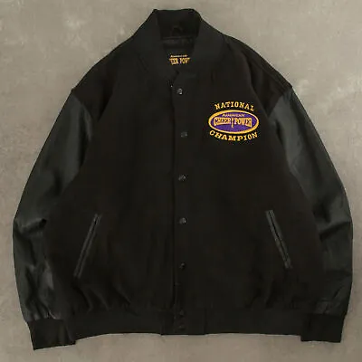 Buy Vintage American Cheer Power Wool Varsity Jacket 2XL Men's Black • 50£