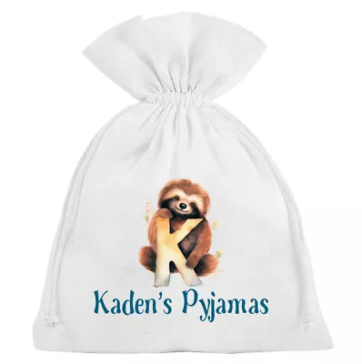 Buy Personalised Pyjama Bag Sloth Sleepover Slumber Party PJ's Animal • 8.99£