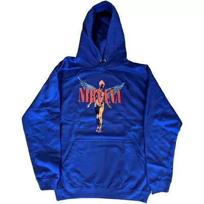 Buy Nirvana 'Angelic' Blue Pullover Hoodie - NEW OFFICIAL In Utero • 29.99£