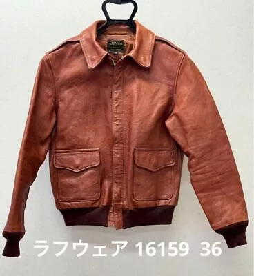 Buy RAINBOW COUNTRY  Horse Hide A-2 Rough Wear  Leather Jacket 36 Size Russet Brown • 885.91£