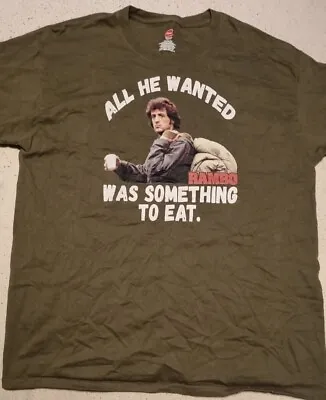 Buy Rambo 'All He Wanted Was Something To Eat' Movie T-Shirt - Size XL 22  P2P  • 7.59£