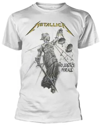 Buy Metallica And Justice For All White T-Shirt  OFFICIAL • 17.69£