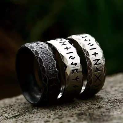 Buy Men Ring Vintage Fashion Stainless Steel Jewelry Male Accessory Silver Fashion • 11.99£