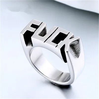Buy Letter Ring Gift Cool Daily Decor Wedding Jewelry Stainless Steel Men FUCK-OFF • 2.82£
