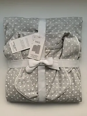 Buy M&S Cotton Modal Cool Comfort Grey White Polka Dot Pyjamas Set Gift PJS XL 20-22 • 18.95£