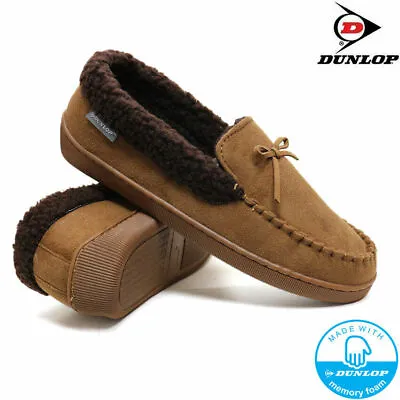 Buy Dunlop Mens Slippers Comfy Slip On Moccasins Memory Foam New Shoes UK Sizes 7-13 • 15.48£