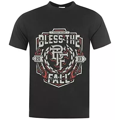 Buy Officially Licensed Bless The Fall Crest Mens Black T Shirt Bless The Fall Tee • 14.50£