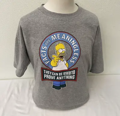 Buy The Simpsons T-Shirt -  Facts Are Meaningless  - Vintage Short Sleeved Grey - XL • 10.99£