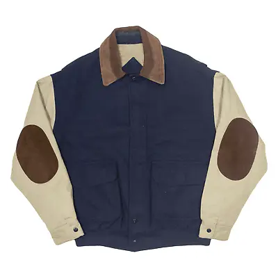 Buy HASTINGS Insulated Varsity USA Jacket Blue Wool Mens L • 18.99£
