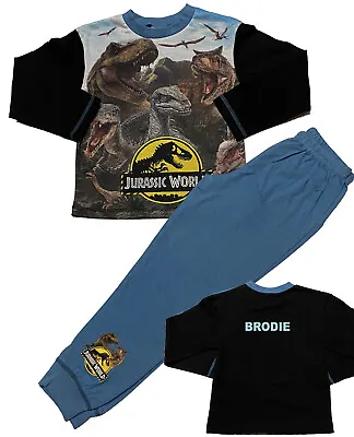 Buy Jurassic World Boys Pyjamas Pjs Can Be Personalised Ages 4 To 10 Years • 11.95£