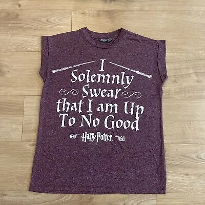 Buy Harry Potter Tshirt I Solemnly Swear That I Am Up To No Good Size 14 Burgundy • 4.95£