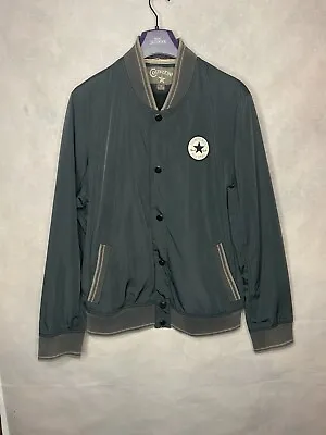 Buy Converse Bomber Jacket Mens Varsity Retro Style Medium Button Up • 19.95£